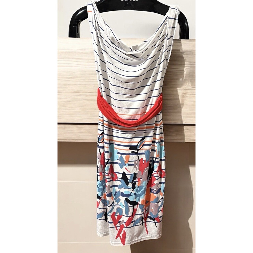 Sukienka Nency Women's Cowl Sleeveless Dress Abstract Nautical Boho Sz Small